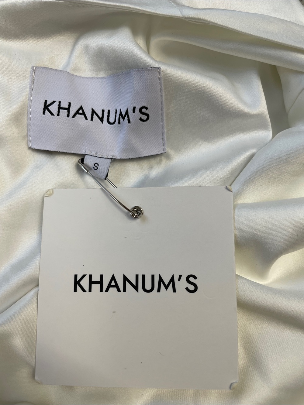 NWT Khanums Keidi Dress With Pearl Gold Bead Detail White Open Back Sz S - Picture 7 of 16